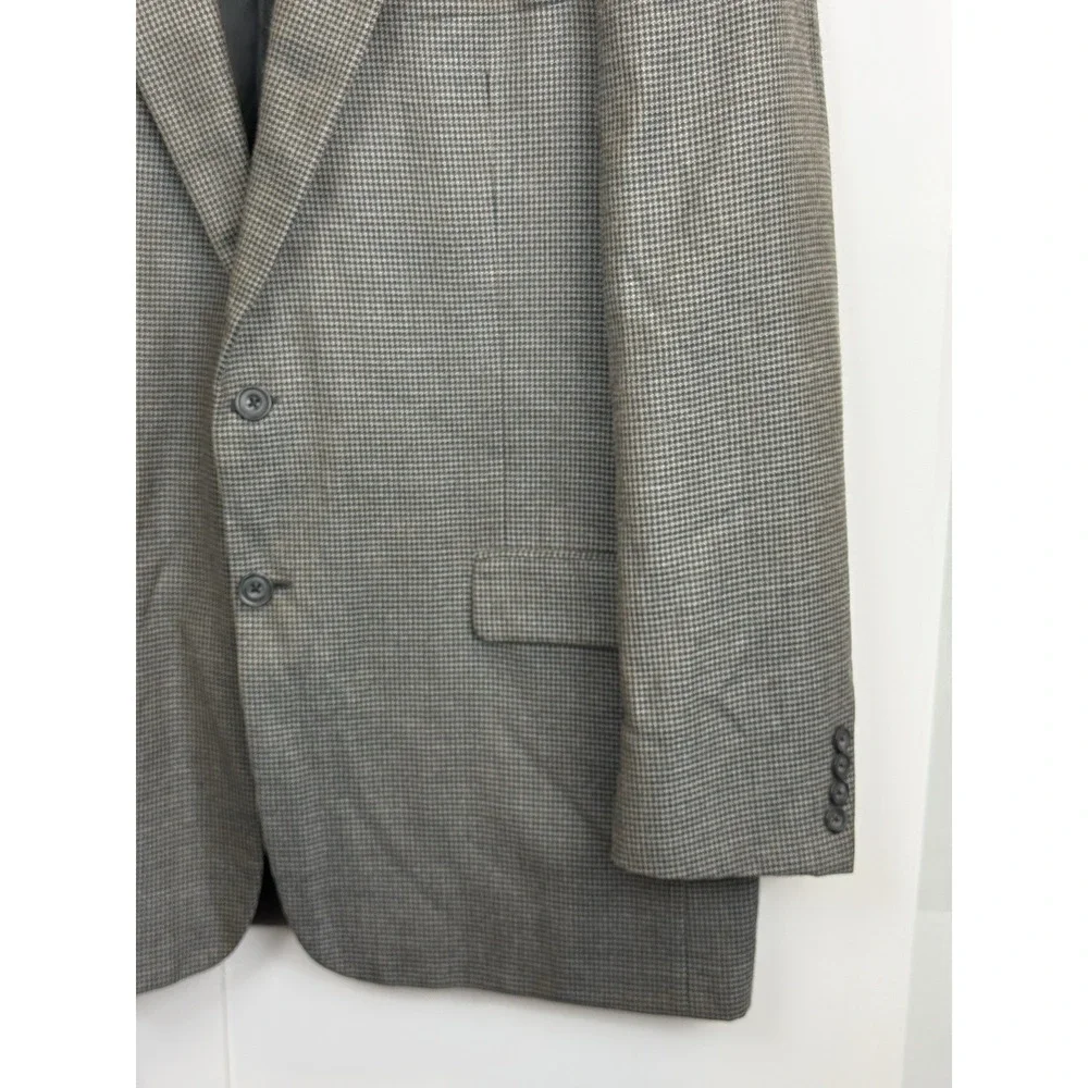 HICKEY FREEMAN Grey/Brown Worsted Wool Mens 44L Blazer Sport Coat Jacket‎